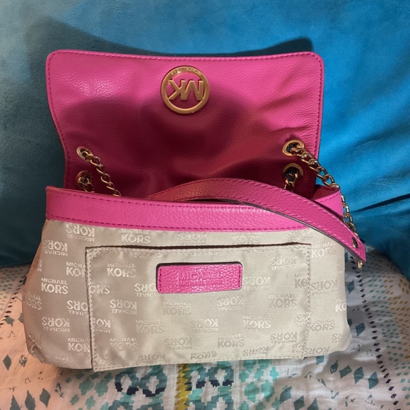 Michael kors large hand bag with dual chain handles or alt.Shoulder strap purse - Picture 6 of 8